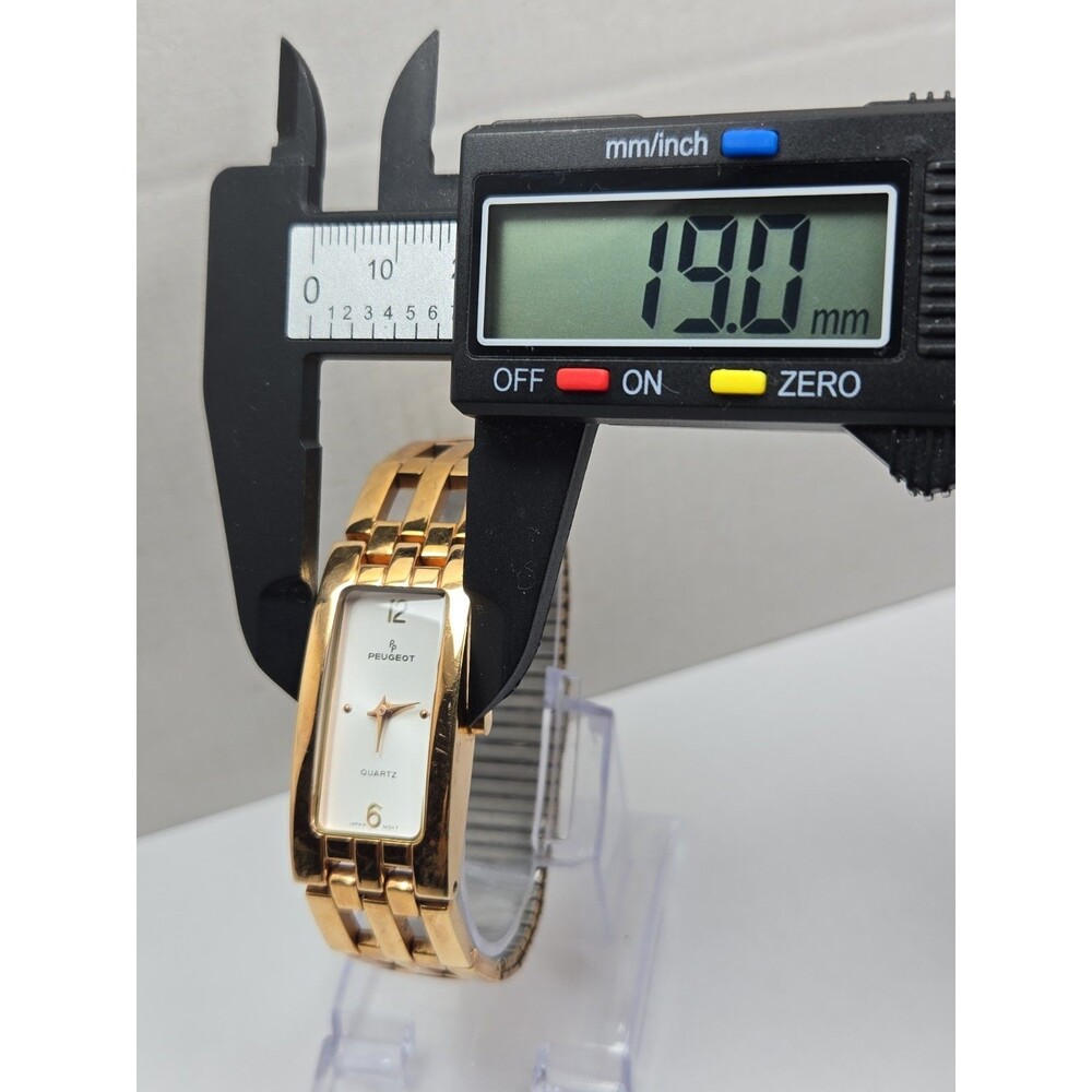 Womens Peugeot PQ8540 Rose Gold Tone Rectangle Bracelet Quartz Watch New Battery - Picture 5 of 12